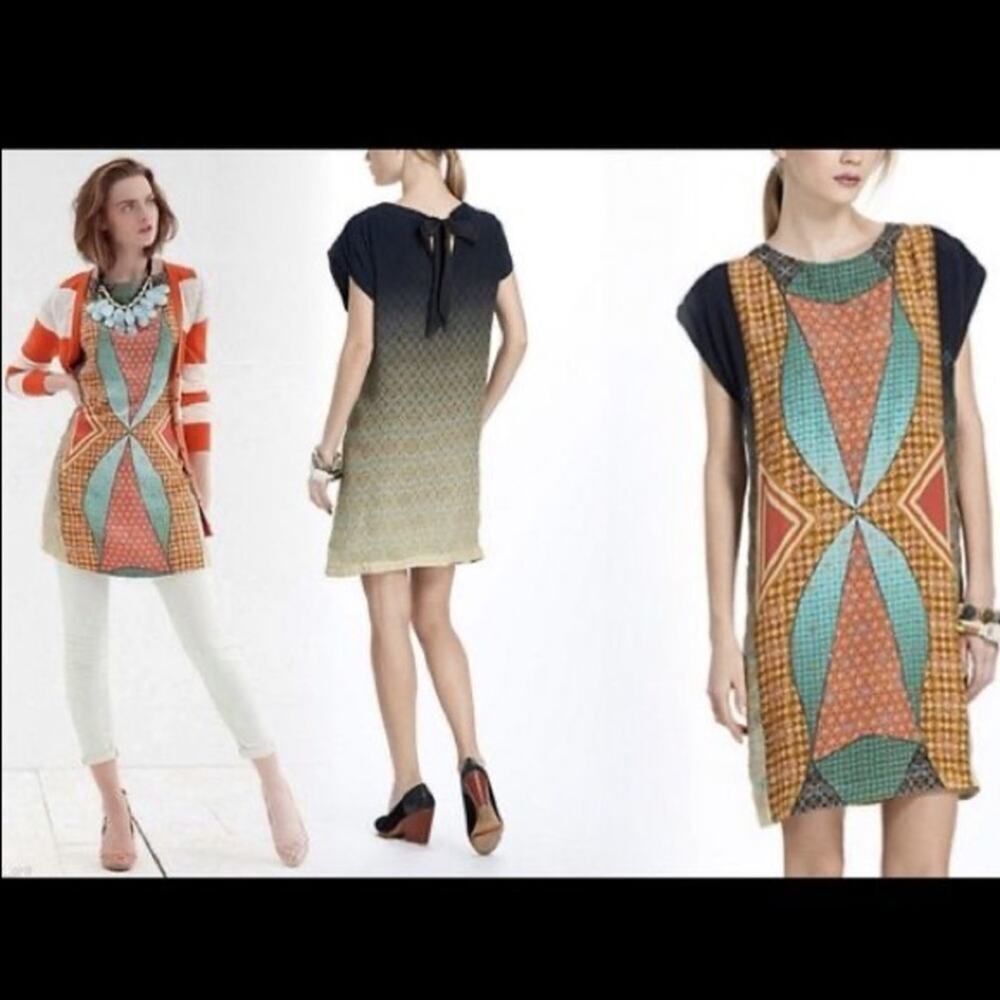 Anthropologie Tanvi Kedia Avizeh Black Motif Patchwork Dress